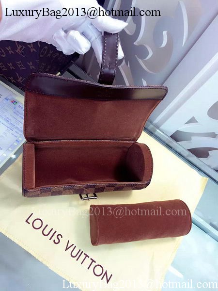 Louis Vuitton Damier Ebene Canvas 3 WATCH CASE N41137 Louis Vuitton Damier Ebene Canvas 3 WATCH CASE N41137
