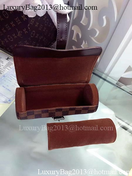 Louis Vuitton Damier Ebene Canvas 3 WATCH CASE N41137 Louis Vuitton Damier Ebene Canvas 3 WATCH CASE N41137
