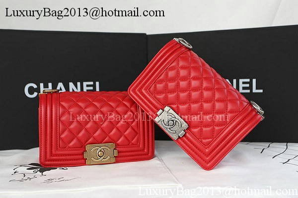 Boy Chanel mini Flap Bag Original Sheepskin A67085 Red Boy Chanel mini Flap Bag Original Sheepskin A67085 Red