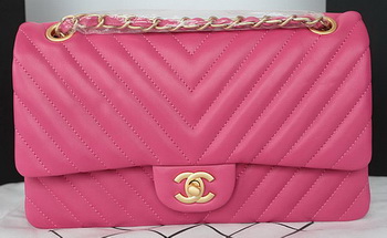 Chanel 2.55 Series Flap Bag Lambskin Chevron Leather A1112CF Rose Chanel 2.55 Series Flap Bag Lambskin Chevron Leather A1112CF Rose