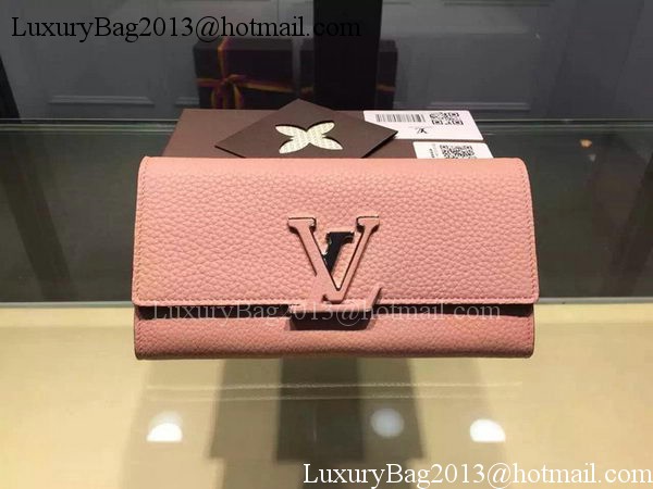 Louis Vuitton Litchi Leather LOUISE WALLET M60766 Pink Louis Vuitton Litchi Leather LOUISE WALLET M60766 Pink
