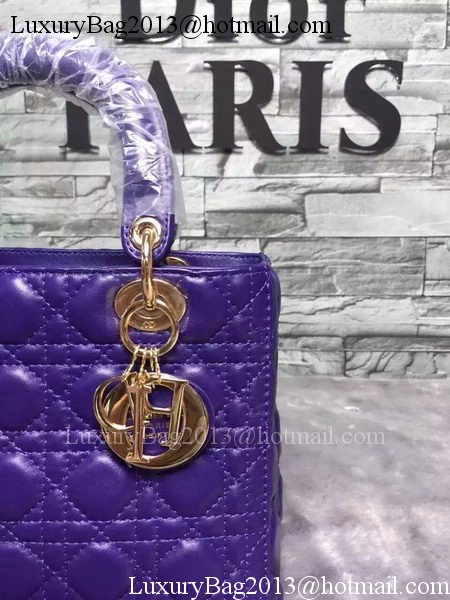 Dior Small Lady Dior Bag Sheepskin Leather CD6322 Violet Dior Small Lady Dior Bag Sheepskin Leather CD6322 Violet
