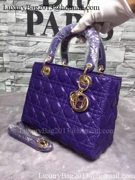 Dior Small Lady Dior Bag Sheepskin Leather CD6322 Violet Dior Small Lady Dior Bag Sheepskin Leather CD6322 Violet