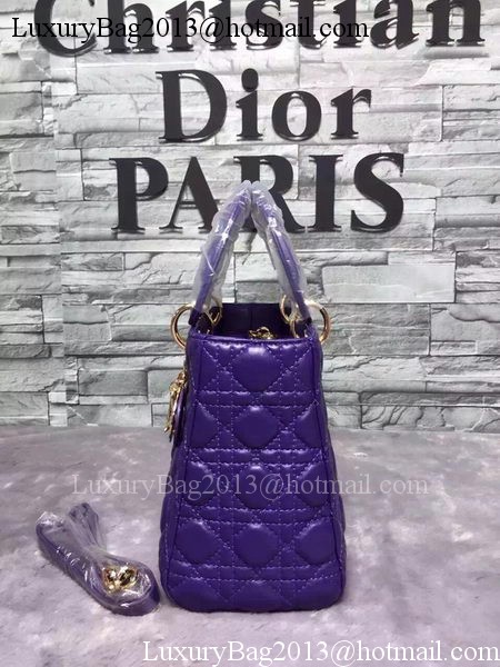 Dior Small Lady Dior Bag Sheepskin Leather CD6322 Violet Dior Small Lady Dior Bag Sheepskin Leather CD6322 Violet