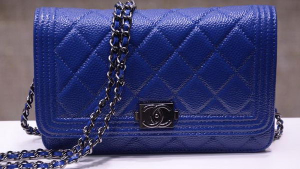 Boy Chanel mini Flap Bags Bright Cannage Pattern A33815 Blue