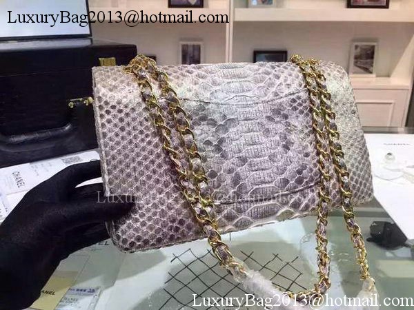 Chanel 2.55 Series Flap Bags Gray Original Python Leather A1112SA Gold Chanel 2.55 Series Flap Bags Gray Original Python Leather A1112SA Gold
