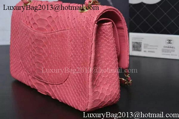Chanel 2.55 Series Flap Bags Pink Original Python Leather A1112SA Gold Chanel 2.55 Series Flap Bags Pink Original Python Leather A1112SA Gold