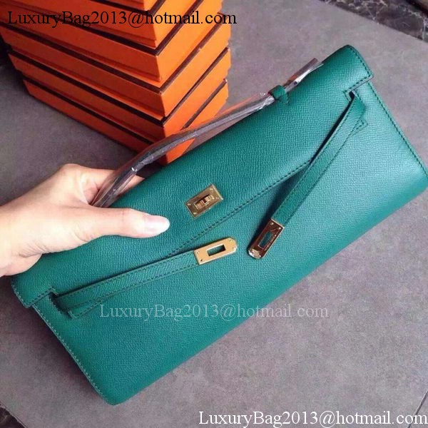 Hermes Kelly 31cm Clutch Epsom Leather KL31 Deep Green Hermes Kelly 31cm Clutch Epsom Leather KL31 Deep Green