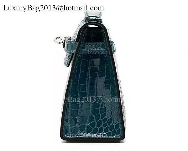 Hermes MINI Kelly 22cm Clutch Croco Leather KL22 Green Hermes MINI Kelly 22cm Clutch Croco Leather KL22 Green