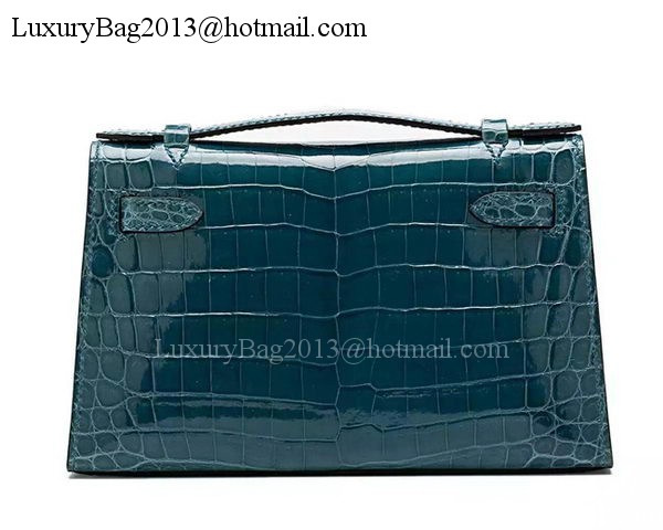 Hermes MINI Kelly 22cm Clutch Croco Leather KL22 Green Hermes MINI Kelly 22cm Clutch Croco Leather KL22 Green