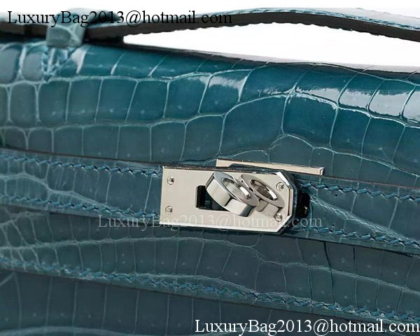 Hermes MINI Kelly 22cm Clutch Croco Leather KL22 Green Hermes MINI Kelly 22cm Clutch Croco Leather KL22 Green