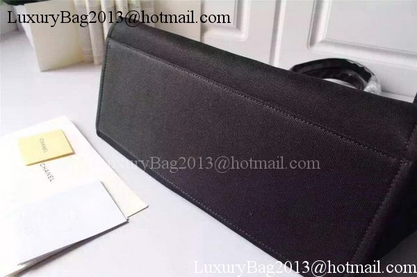 Chanel Large Canvas Tote Shopping Bag A5002 Black Chanel Large Canvas Tote Shopping Bag A5002 Black