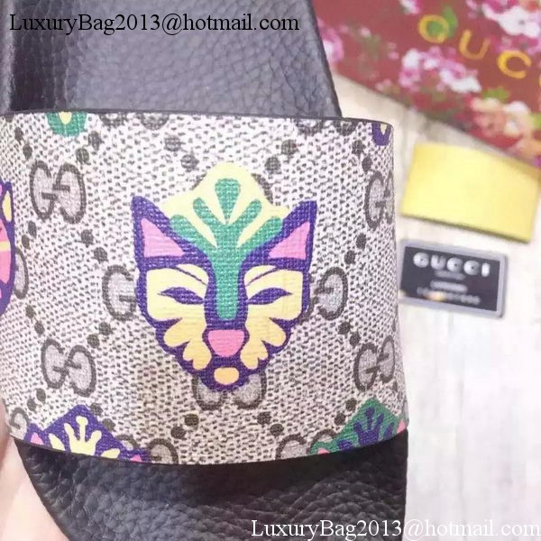 Gucci Slippers Leather GG763 Tiger
