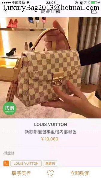 Louis Vuitton N41581 Damier Azur Canvas CROISETTE Bag Louis Vuitton N41581 Damier Azur Canvas CROISETTE Bag