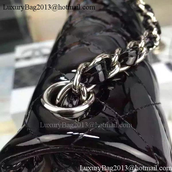 Chanel Classic mini Flap Bag Black Original Patent Leather CF7171 Silver Chanel Classic mini Flap Bag Black Original Patent Leather CF7171 Silver