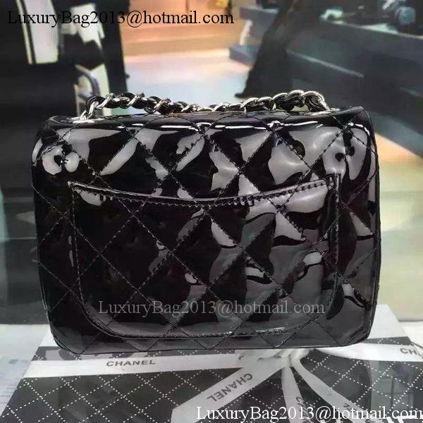 Chanel Classic mini Flap Bag Black Original Patent Leather CF7171 Silver Chanel Classic mini Flap Bag Black Original Patent Leather CF7171 Silver