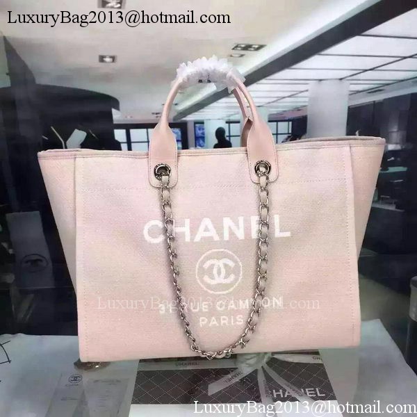 Chanel Large Canvas Tote Shopping Bag A1679 Pink Chanel Large Canvas Tote Shopping Bag A1679 Pink