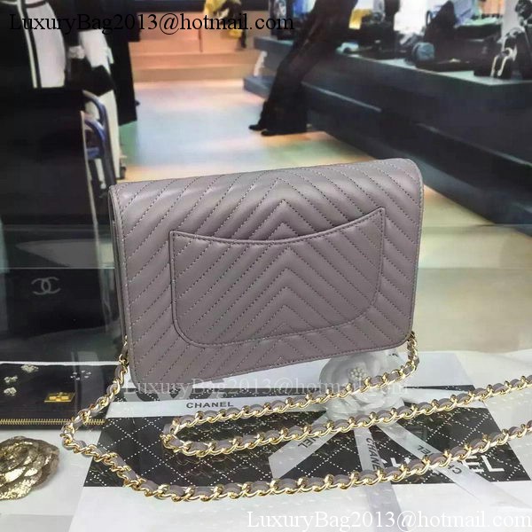 Chanel mini Flap Bag Chevron Leather A33814 Grey Chanel mini Flap Bag Chevron Leather A33814 Grey