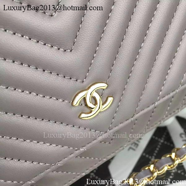 Chanel mini Flap Bag Chevron Leather A33814 Grey Chanel mini Flap Bag Chevron Leather A33814 Grey