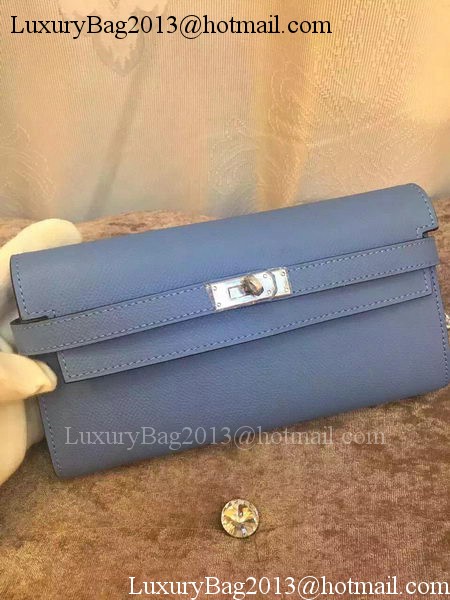 Hermes Kelly Wallet Epsom Leather H009 Light Blue Hermes Kelly Wallet Epsom Leather H009 Light Blue