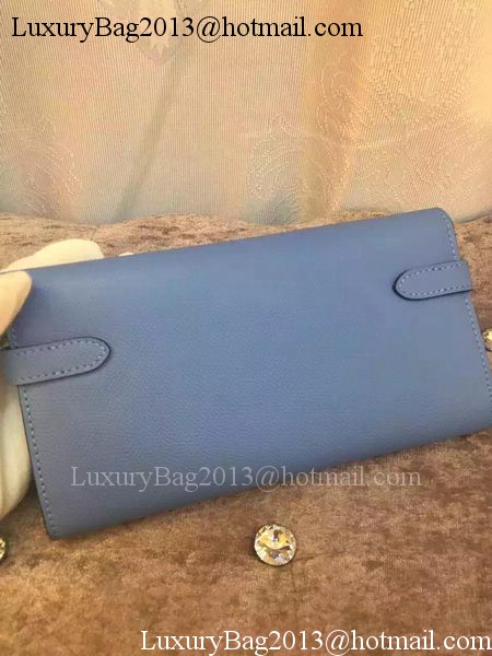 Hermes Kelly Wallet Epsom Leather H009 Light Blue Hermes Kelly Wallet Epsom Leather H009 Light Blue