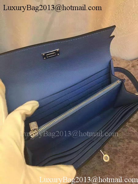 Hermes Kelly Wallet Epsom Leather H009 Light Blue Hermes Kelly Wallet Epsom Leather H009 Light Blue