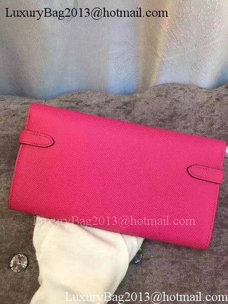 Hermes Kelly Wallet Epsom Leather H009 Rose Hermes Kelly Wallet Epsom Leather H009 Rose