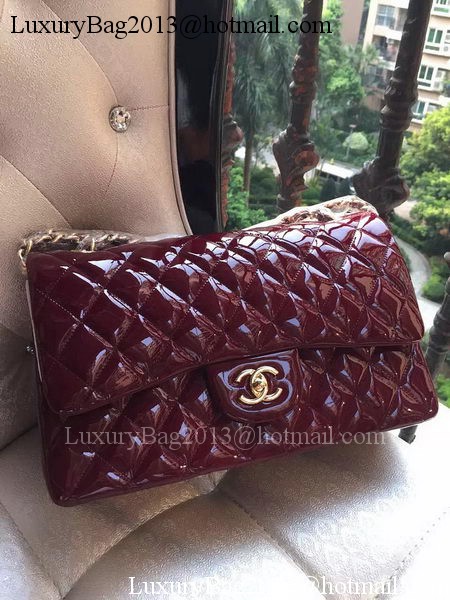 Chanel Classic Flap Bag Burgundy Original Patent Leather A1113 Gold Chanel Classic Flap Bag Burgundy Original Patent Leather A1113 Gold