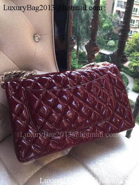 Chanel Classic Flap Bag Burgundy Original Patent Leather A1113 Gold Chanel Classic Flap Bag Burgundy Original Patent Leather A1113 Gold
