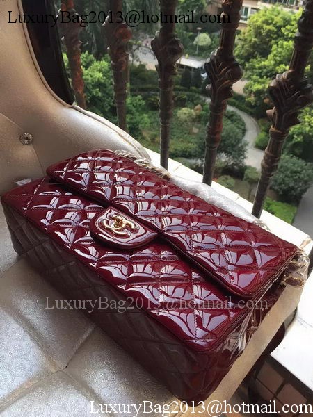 Chanel Classic Flap Bag Burgundy Original Patent Leather A1113 Gold Chanel Classic Flap Bag Burgundy Original Patent Leather A1113 Gold