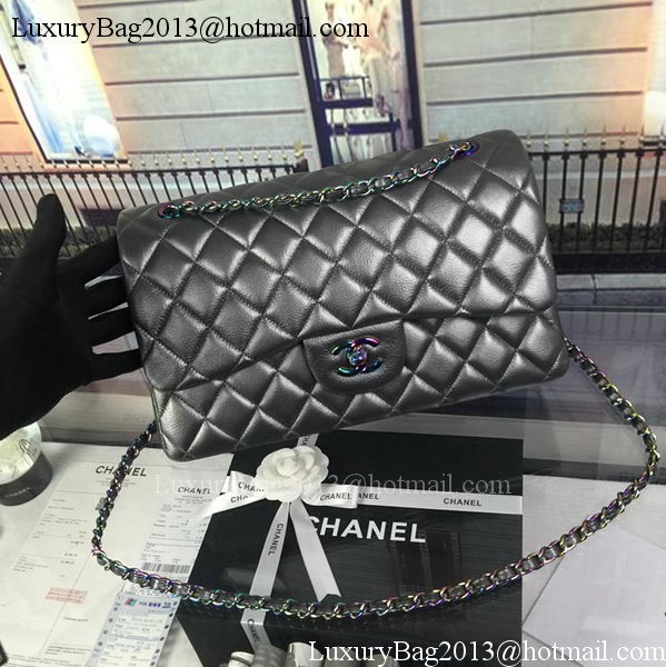 Chanel Classic Flap Bag Original Deerskin Leather A1113 Grey Chanel Classic Flap Bag Original Deerskin Leather A1113 Grey