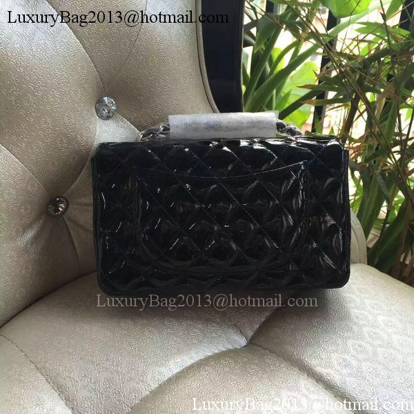 Chanel mini Classic Flap Bag Black Original Patent A1116 Silver Chanel mini Classic Flap Bag Black Original Patent A1116 Silver