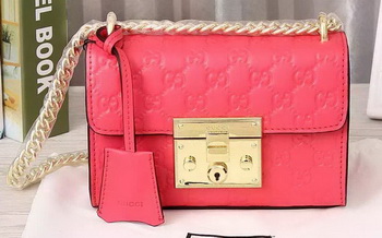 Gucci Padlock Gucci Signature Shoulder Bag 409487 Pink Gucci Padlock Gucci Signature Shoulder Bag 409487 Pink