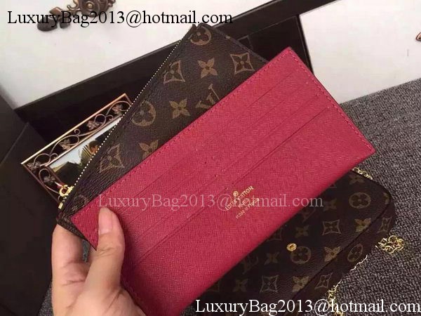 Louis Vuitton Monogram Canvas Felicie Chain Wallet M61276 Burgundy Louis Vuitton Monogram Canvas Felicie Chain Wallet M61276 Burgundy