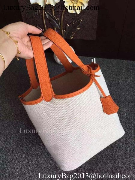 Hermes Picotin Lock 18cm Bag Canvas HPL8618T Orange Hermes Picotin Lock 18cm Bag Canvas HPL8618T Orange