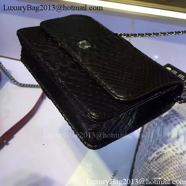 Chanel WOC Flap Bag Original Snake Leather A33814 Black Chanel WOC Flap Bag Original Snake Leather A33814 Black