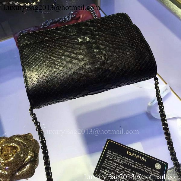Chanel WOC Flap Bag Original Snake Leather A33814 Black Chanel WOC Flap Bag Original Snake Leather A33814 Black