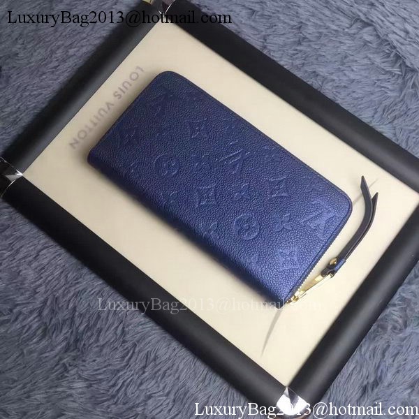 Louis Vuitton Monogram Empreinte ZIPPY WALLET M60571 Blue Louis Vuitton Monogram Empreinte ZIPPY WALLET M60571 Blue