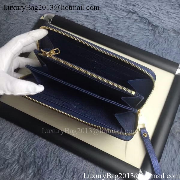 Louis Vuitton Monogram Empreinte ZIPPY WALLET M60571 Blue Louis Vuitton Monogram Empreinte ZIPPY WALLET M60571 Blue