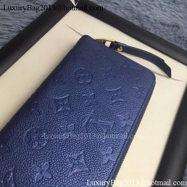 Louis Vuitton Monogram Empreinte ZIPPY WALLET M60571 Blue Louis Vuitton Monogram Empreinte ZIPPY WALLET M60571 Blue