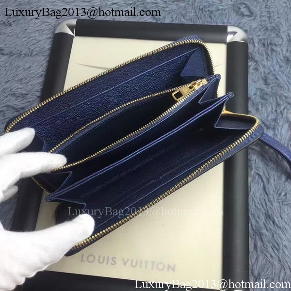 Louis Vuitton Monogram Empreinte ZIPPY WALLET M60571 Blue Louis Vuitton Monogram Empreinte ZIPPY WALLET M60571 Blue