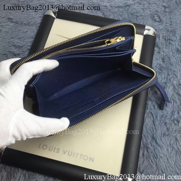Louis Vuitton Monogram Empreinte ZIPPY WALLET M60571 Blue Louis Vuitton Monogram Empreinte ZIPPY WALLET M60571 Blue