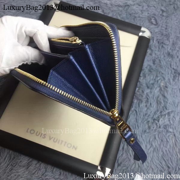 Louis Vuitton Monogram Empreinte ZIPPY WALLET M60571 Blue Louis Vuitton Monogram Empreinte ZIPPY WALLET M60571 Blue