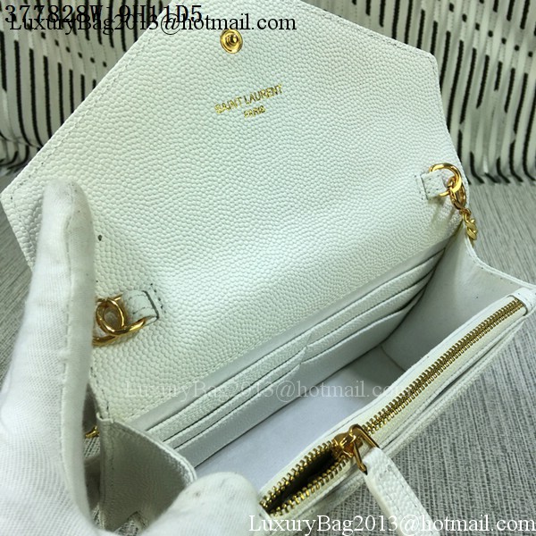 YSL Classic Monogramme Flap Bag Cannage Pattern Y377828S White YSL Classic Monogramme Flap Bag Cannage Pattern Y377828S White
