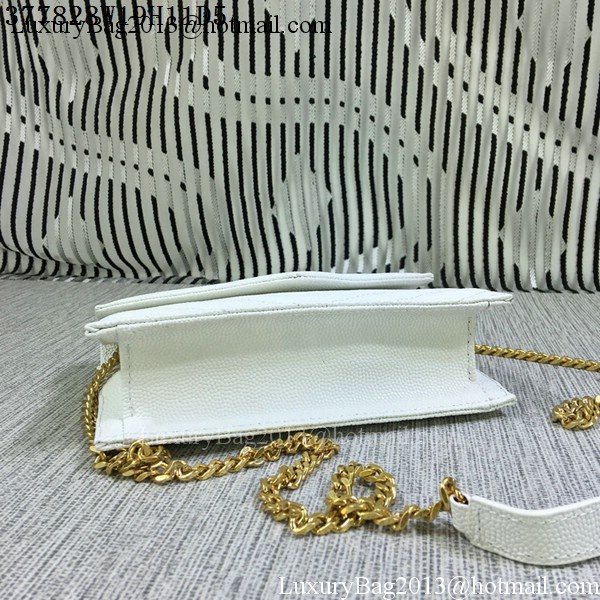 YSL Classic Monogramme Flap Bag Cannage Pattern Y377828S White YSL Classic Monogramme Flap Bag Cannage Pattern Y377828S White