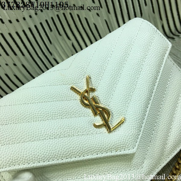 YSL Classic Monogramme Flap Bag Cannage Pattern Y377828S White YSL Classic Monogramme Flap Bag Cannage Pattern Y377828S White