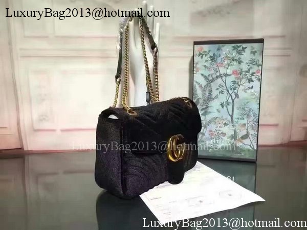 Gucci GG Marmont Velvet Shoulder Bag 443497 Black Gucci GG Marmont Velvet Shoulder Bag 443497 Black