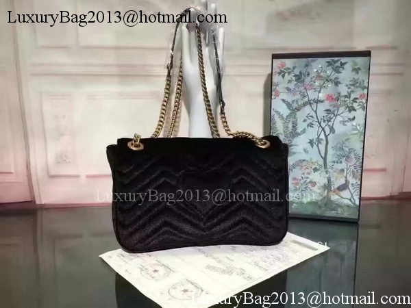 Gucci GG Marmont Velvet Shoulder Bag 443497 Black Gucci GG Marmont Velvet Shoulder Bag 443497 Black