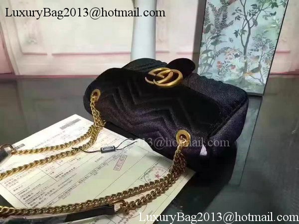 Gucci GG Marmont Velvet Shoulder Bag 443497 Black Gucci GG Marmont Velvet Shoulder Bag 443497 Black