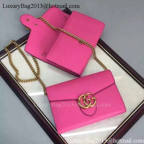 Gucci GG Marmont Leather mini Chain Bag 401232 Rose Gucci GG Marmont Leather mini Chain Bag 401232 Rose